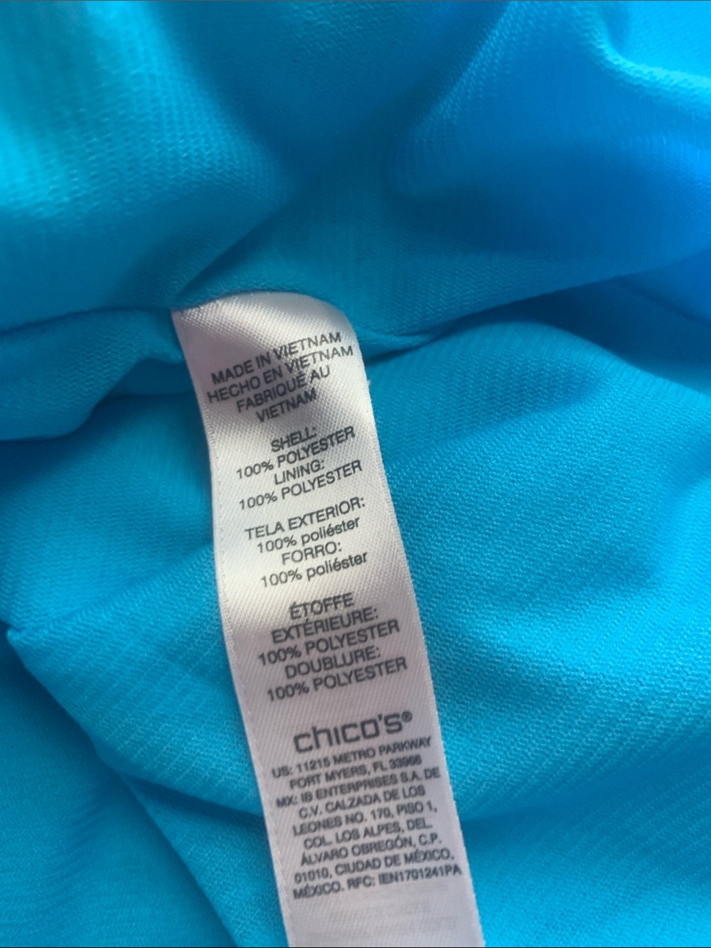 Chico's Turquoise Printed Skirt With Sharkbite Hem - Picture 5 of 6